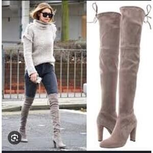 STUART WEITZMAN Taupe Suede OTK Boot Over the Knee SEXY Size 9 Heels / Shoes